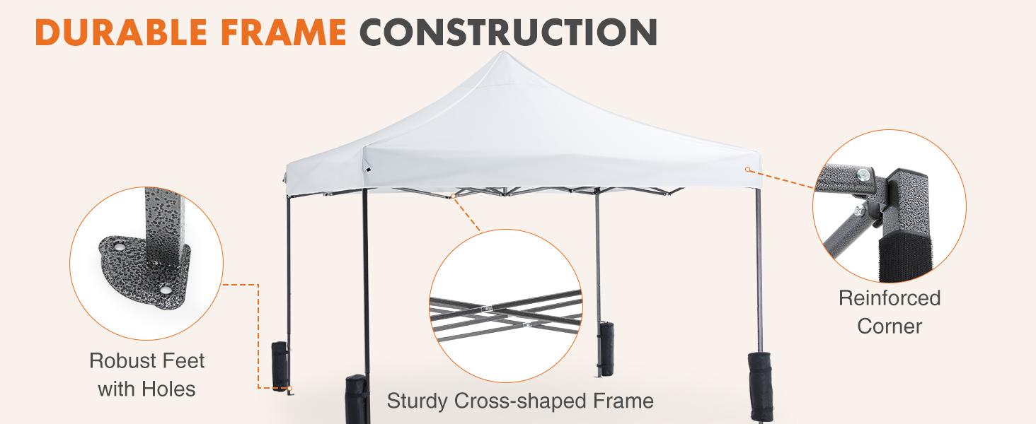 Sweetcrispy 10x10 Pop Up Canopy, Easy Setup Instant Outdoor Canopy with Vented Top and Wheeled Bag, White,summerwins Sweetcrispy 10x10 Pop Up Canopy, Easy Setup Instant Outdoor Canopy with Vented Top and Wheeled Bag, White,summerwins
