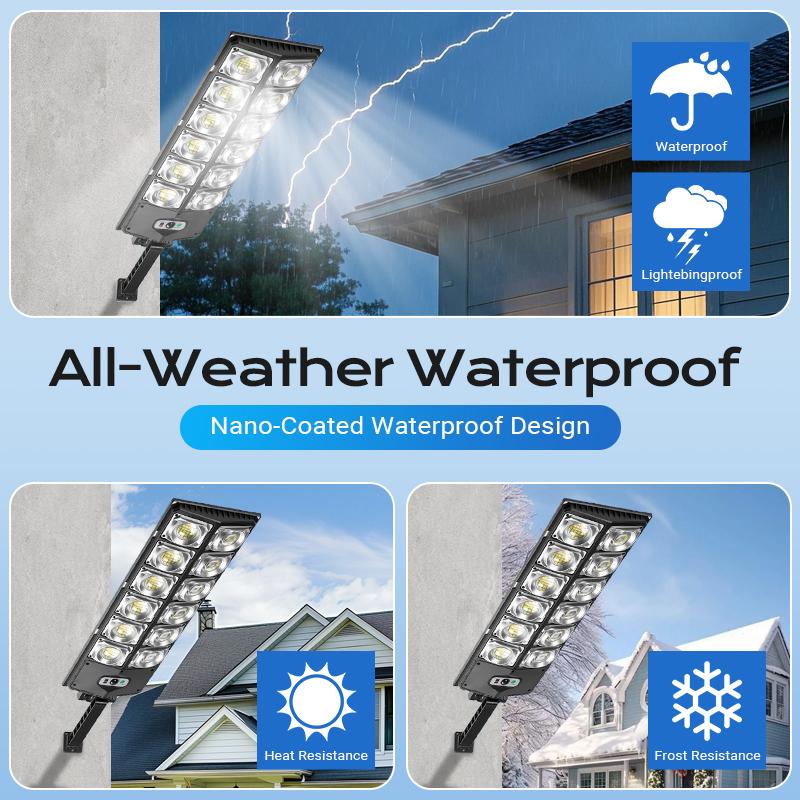 Solar Street Light Outdoor Solar Parking Lot Light, 360 LEDs Wide Angle Lamp with Motion Sensor IP67 Waterproof Commercial Lighting Solar Street Light Outdoor Solar Parking Lot Light, 360 LEDs Wide Angle Lamp with Motion Sensor IP67 Waterproof Commercial Lighting