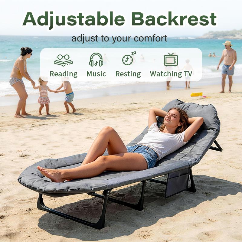 Camping Cot 6 Angle Adjustable Folding Bed with Mattress Lightweight Portable for Camp Office Outdoor 500 lbs Capacity 78.74x23.62x11.81inch Quick Setup Tool-Free Camping Cot 6 Angle Adjustable Folding Bed with Mattress Lightweight Portable for Camp Office Outdoor 500 lbs Capacity 78.74x23.62x11.81inch Quick Setup Tool-Free