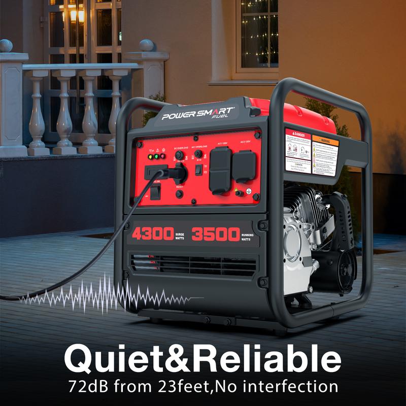 Generador inversor portátil de 4300-4500 vatios, ideal para condiciones climáticas adversas, funciona con gasolina, bajo nivel de ruido con modo ECO, apto para caravanas, temporada de huracanes, ligero y para uso de emergencia, camping, cumple con las nor