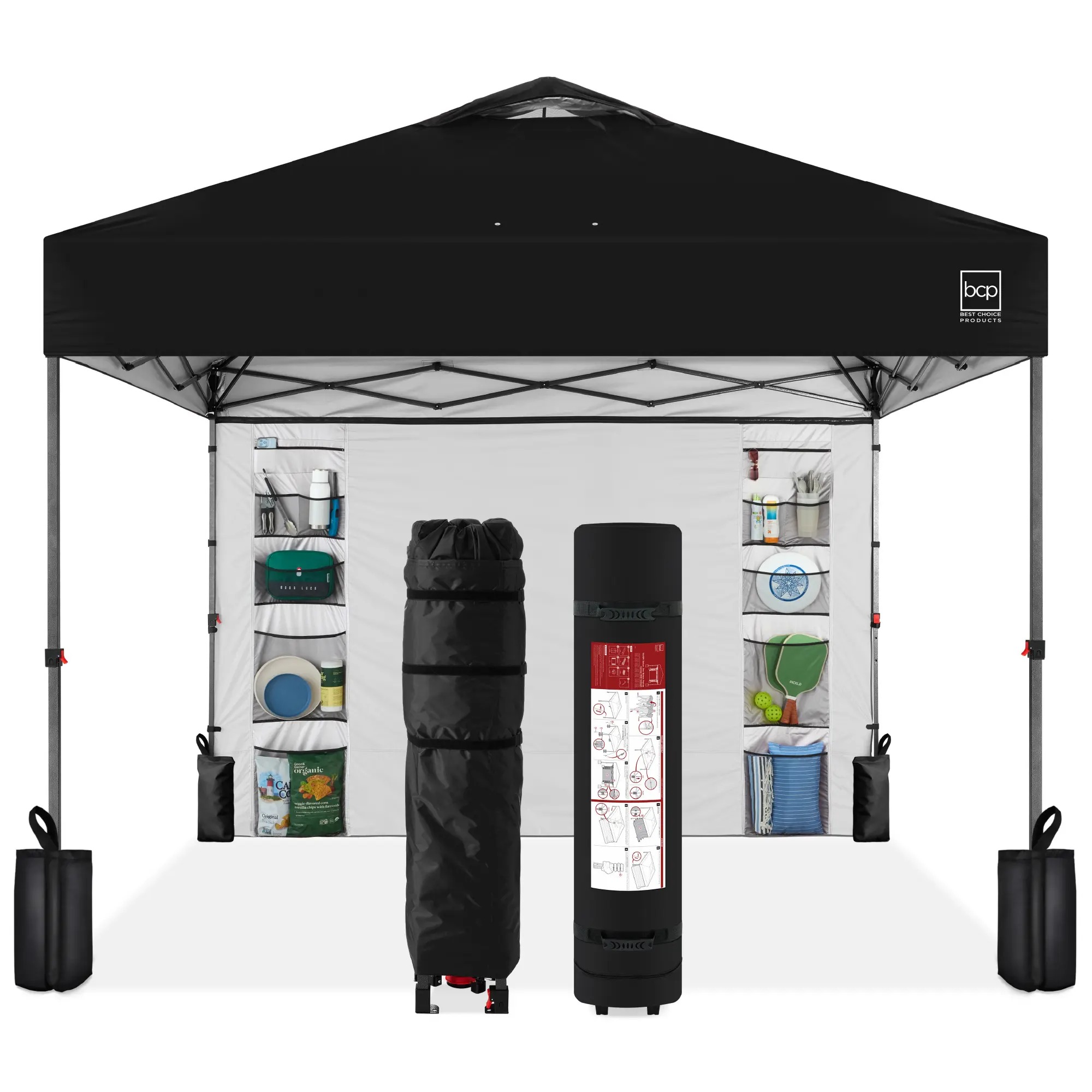 Carpa plegable de 10 x 10 pies con pared lateral