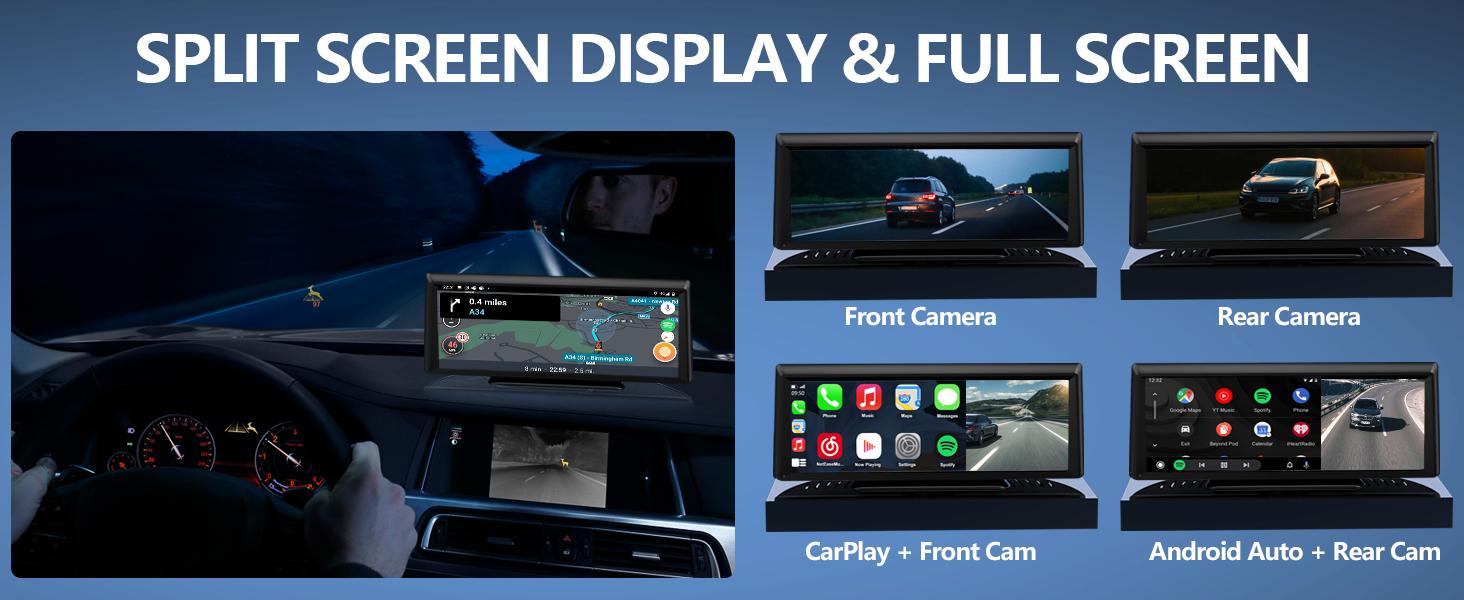 【Hieha】fathersdaygift-Wireless CarPlay Screen with 2K Dash Cam, 8.14" Portable Touchscreen Car Stereo with CarPlay & Android Auto, 1080P Backup Camera, Voice Control, Bluetooth, Mirror Link, GPS Navigation 【Hieha】fathersdaygift-Wireless CarPlay Screen with 2K Dash Cam, 8.14" Portable Touchscreen Car Stereo with CarPlay & Android Auto, 1080P Backup Camera, Voice Control, Bluetooth, Mirror Link, GPS Navigation