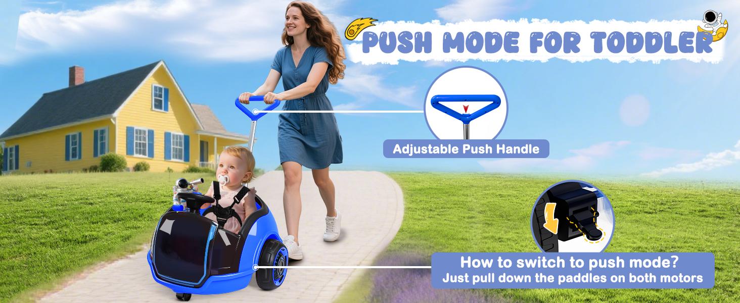 ANPABO 3-in-1 Electric Push Ride On Car, 12V Kids Ride On Toy w/Remote Control, 360° Spin, 5-Point Safety Belt, Colorful LED Light, Music Player, Push Car for Toddler ANPABO 3-in-1 Electric Push Ride On Car, 12V Kids Ride On Toy w/Remote Control, 360° Spin, 5-Point Safety Belt, Colorful LED Light, Music Player, Push Car for Toddler
