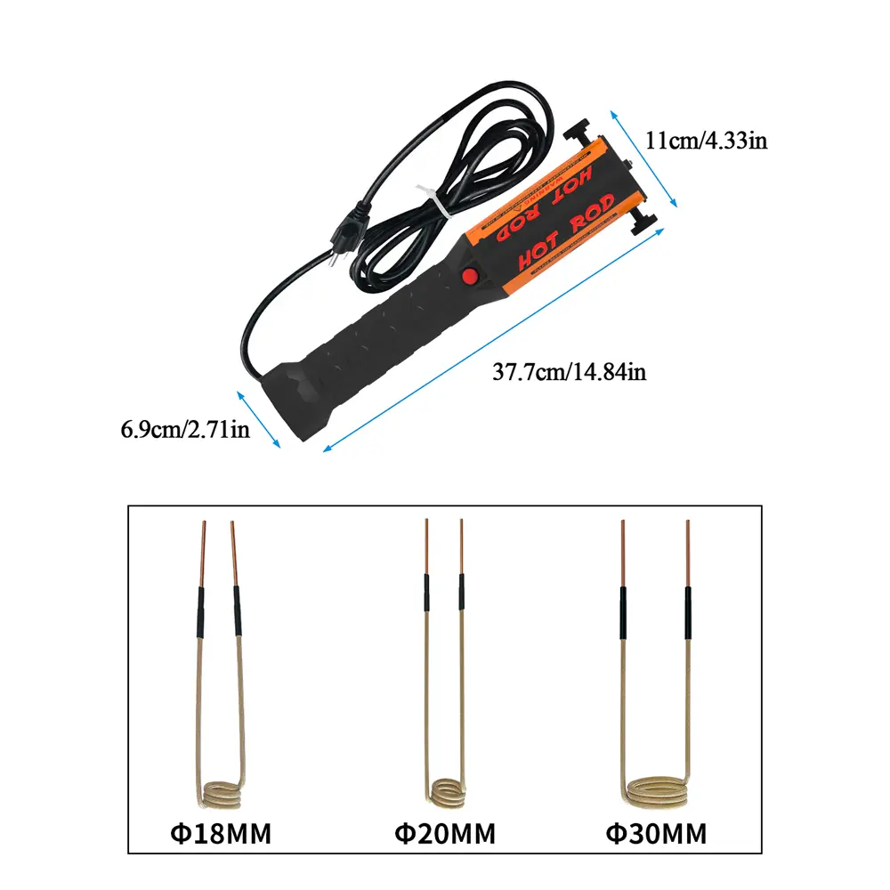 Kit de calentador por inducción de 1200 W: herramientas para automóviles con 3 bobinas para la extracción de pernos oxidados.