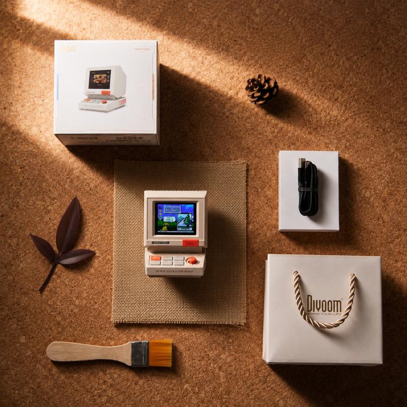 Altavoz Bluetooth Retro Pixel – Diseño inspirado en los años 90, control por aplicación, alarma, ruido blanco, altavoz portátil de escritorio retro para música, decoración de sala de juegos.