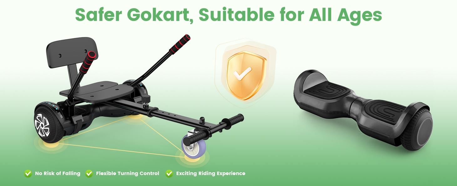 SISIGAD Hoverboard with Seat Attachment, 6.5'' Self Balancing Hoverboards Go Kart with Bluetooth and LED Lights, Star Purple Scooter with Seat Attachment Combo SISIGAD Hoverboard with Seat Attachment, 6.5'' Self Balancing Hoverboards Go Kart with Bluetooth and LED Lights, Star Purple Scooter with Seat Attachment Combo