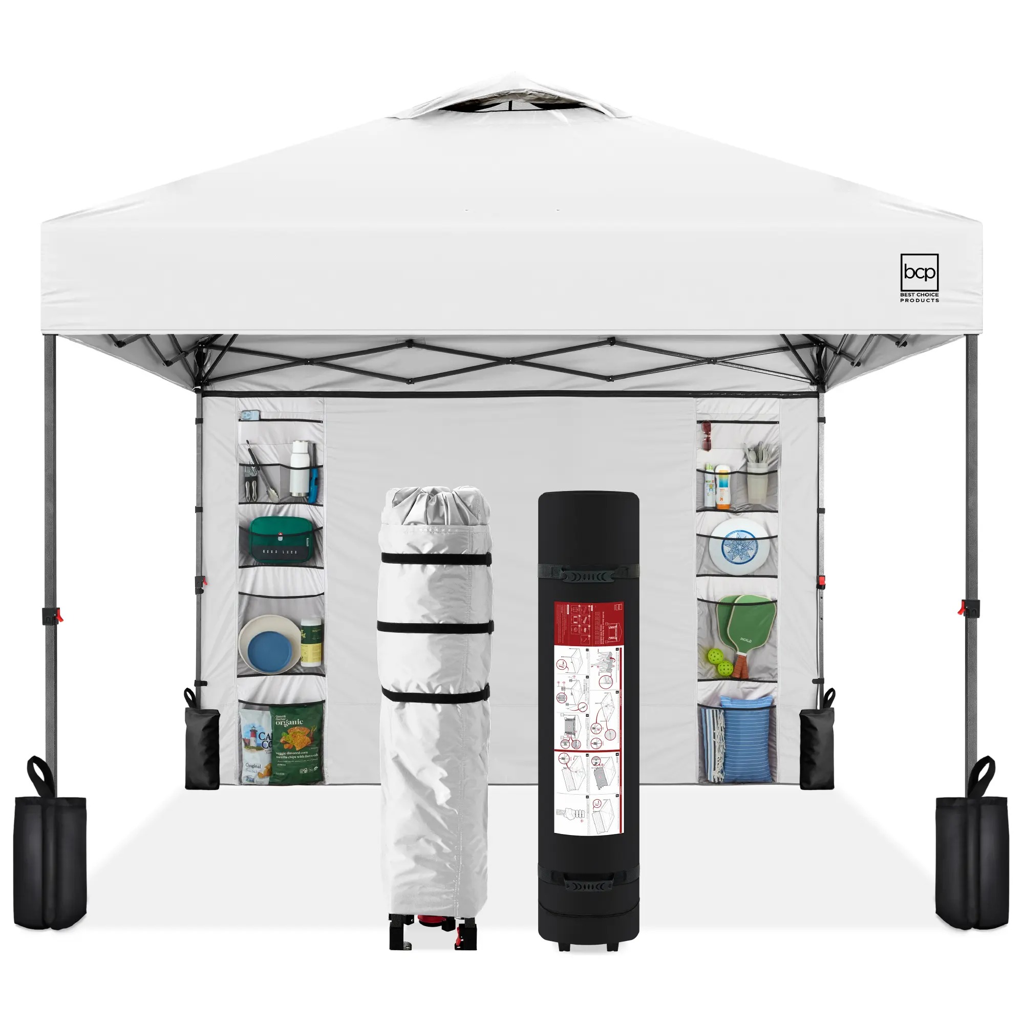 Carpa plegable de 10 x 10 pies con pared lateral