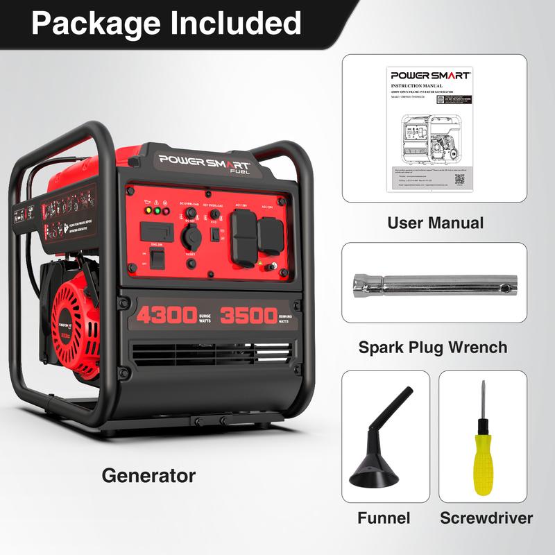 Generador inversor portátil de 4300-4500 vatios, ideal para condiciones climáticas adversas, funciona con gasolina, bajo nivel de ruido con modo ECO, apto para caravanas, temporada de huracanes, ligero y para uso de emergencia, camping, cumple con las nor