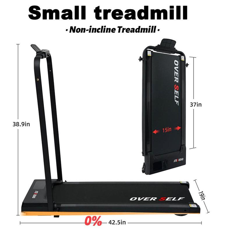 Cinta de correr plegable portátil con manillar, capacidad de carga de 136 kg (300 lbs), alfombrilla protectora para alfombras, control remoto, estación de entrenamiento multifuncional (equipo de fitness)