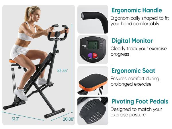Row Ride Glute & Leg Trainer with LCD Display Foldable Squat Assist Machine &ndash; Adjustable Resistance for Home Full Body Workout &ndash; Compact Exercise Equipment