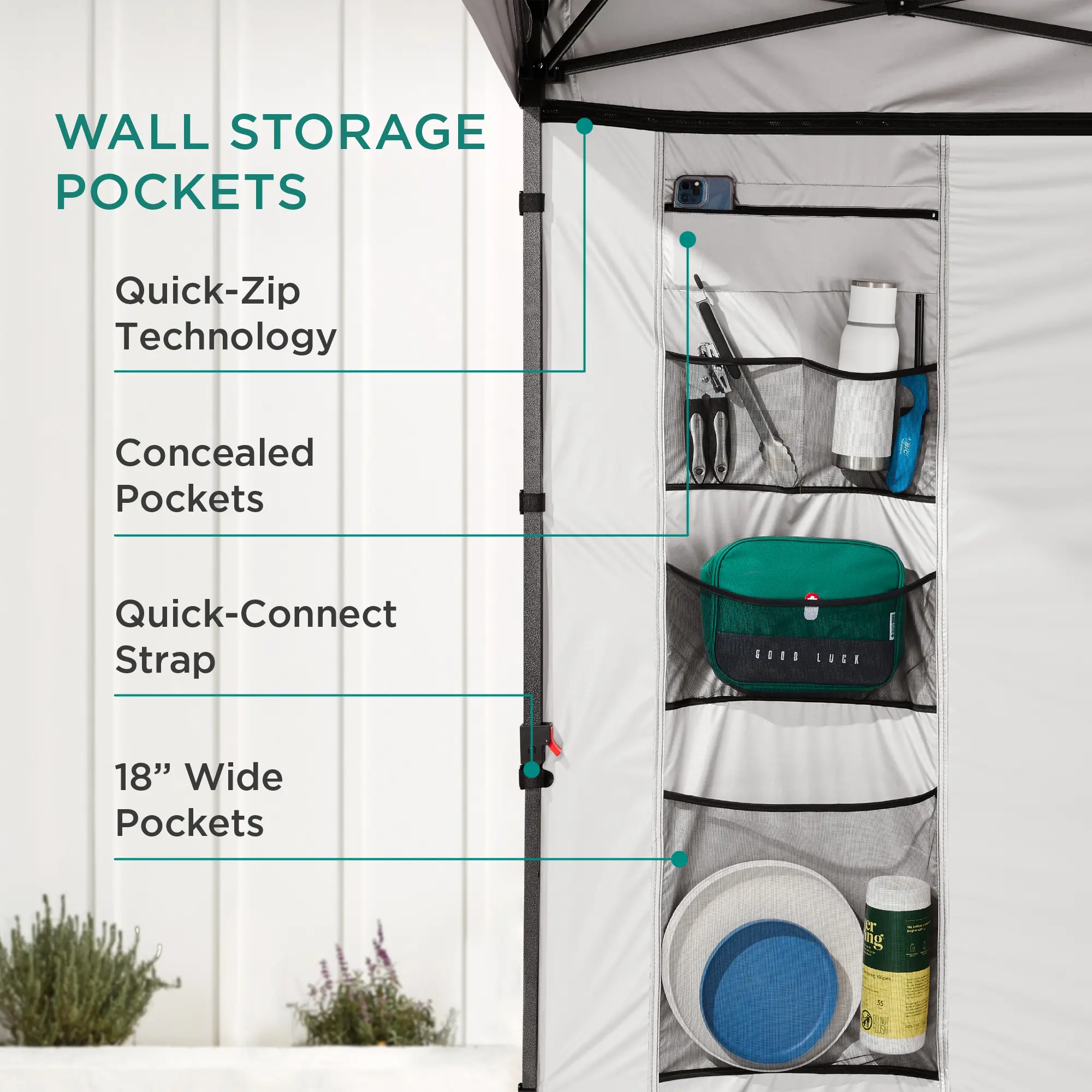 Carpa plegable de 10 x 10 pies con pared lateral