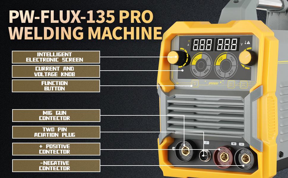 【DealsForYouDays】Puwu 135A 110V MIG Welder,Flux Core Welder with Flux MIG/Lift TIG/Stick 3-in-1 IGBT Inverter LED Digital Display Gasless Welder, Portable Welding Machine, welding machines 【DealsForYouDays】Puwu 135A 110V MIG Welder,Flux Core Welder with Flux MIG/Lift TIG/Stick 3-in-1 IGBT Inverter LED Digital Display Gasless Welder, Portable Welding Machine, welding machines