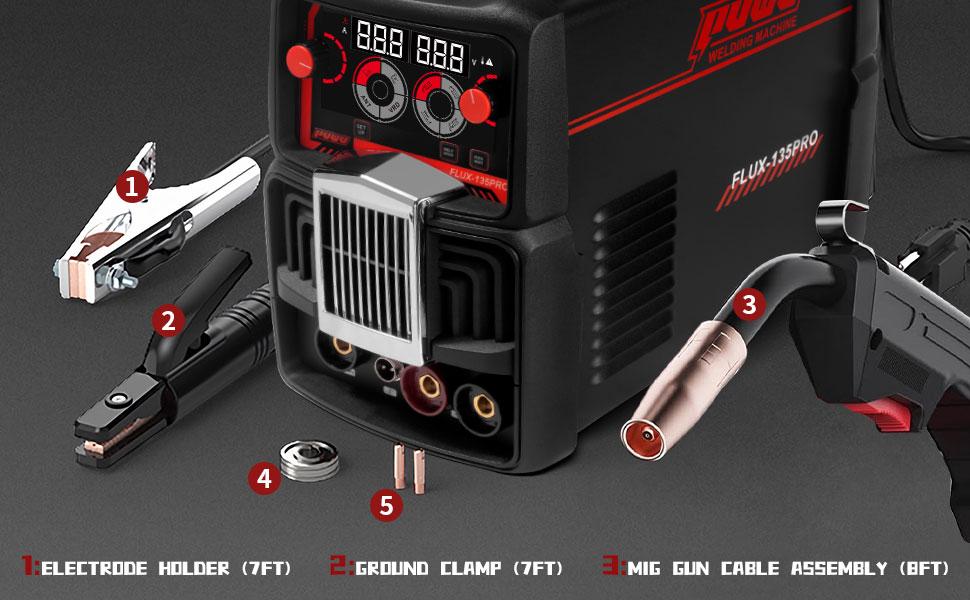 【DealsForYouDays】Puwu 135A 110V MIG Welder,Flux Core Welder with Flux MIG/Lift TIG/Stick 3-in-1 IGBT Inverter LED Digital Display Gasless Welder, Portable Welding Machine, welding machines 【DealsForYouDays】Puwu 135A 110V MIG Welder,Flux Core Welder with Flux MIG/Lift TIG/Stick 3-in-1 IGBT Inverter LED Digital Display Gasless Welder, Portable Welding Machine, welding machines