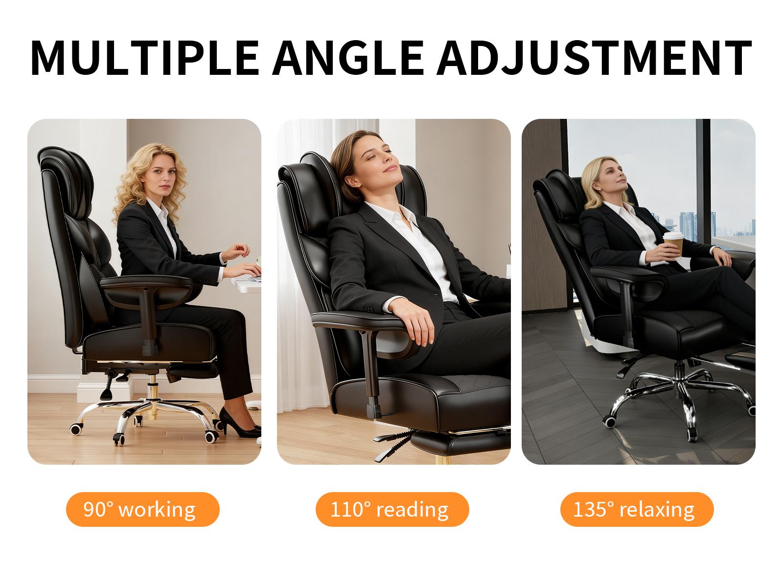 [Today's flash sale] KOCEN Big and Tall Office Chair, Desk Chair with Soft Adjustable Armrests, Ergonomic High Back Gaming Chair with Lumbar Support, Executive Computer Chairs with Footrest KC-5184
