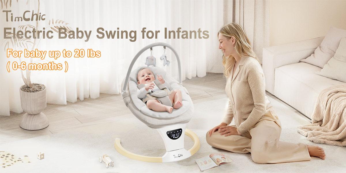 Baby Swing for Infants to Toddler| Portable Infant Swing , Rocker for Newborn with 5 Speeds, 5-Point Harness for Baby Boy Girl Swing with Music