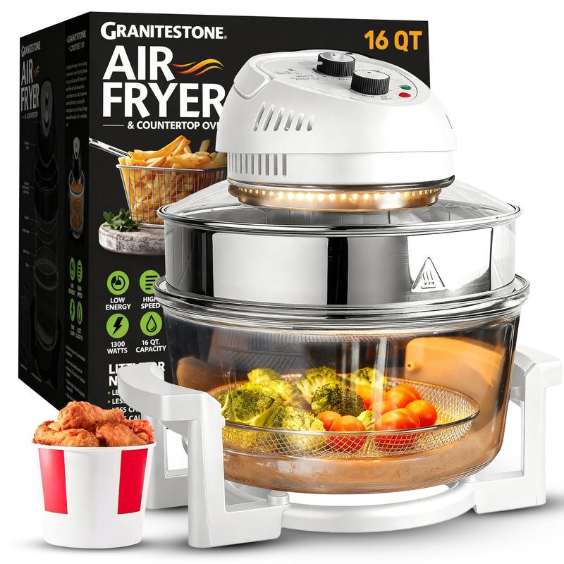 Freidora de aire extragrande de 16 cuartos: cocina crujiente sin aceite para comidas más saludables.