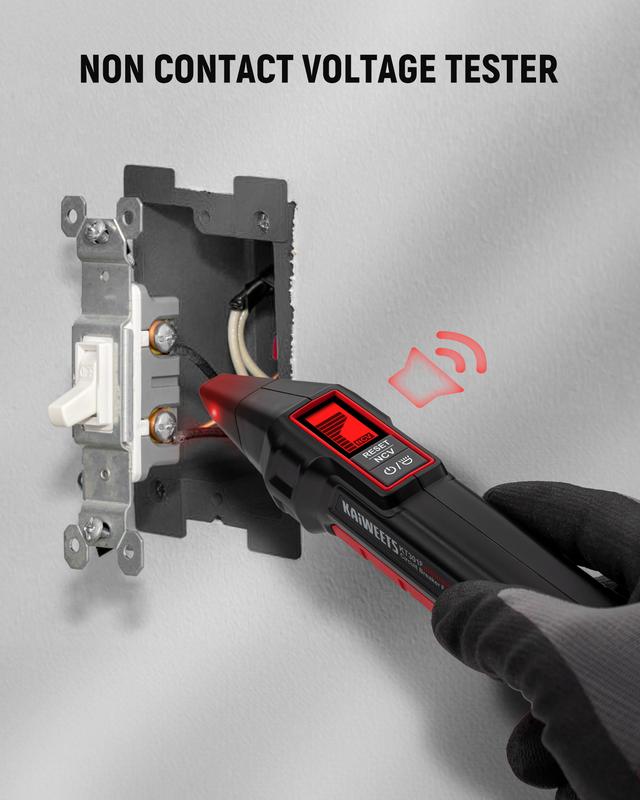 Herramienta para localizar disyuntores de CA con pantalla LCD de alerta, juego de 2 piezas: probador eléctrico y probador de voltaje con transmisor y receptor, función NCV y linterna, probador de cables sin contacto y probador de tomacorrientes GFCI integ