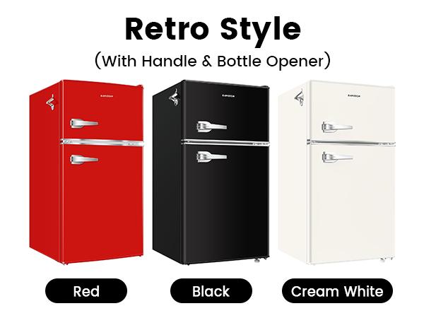 BANGSON 3.2 Cu.ft Retro Portable Mini Fridge with Separate Freezer, Home Refrigerator, Adjustable Temp, Quiet Operation, Energy-Efficient, Handle/No-Handle Options, Gift Idea for Refrigerator Accessories, Portable Fridge,summerwins BANGSON 3.2 Cu.ft Retro Portable Mini Fridge with Separate Freezer, Home Refrigerator, Adjustable Temp, Quiet Operation, Energy-Efficient, Handle/No-Handle Options, Gift Idea for Refrigerator Accessories, Portable Fridge,summerwins