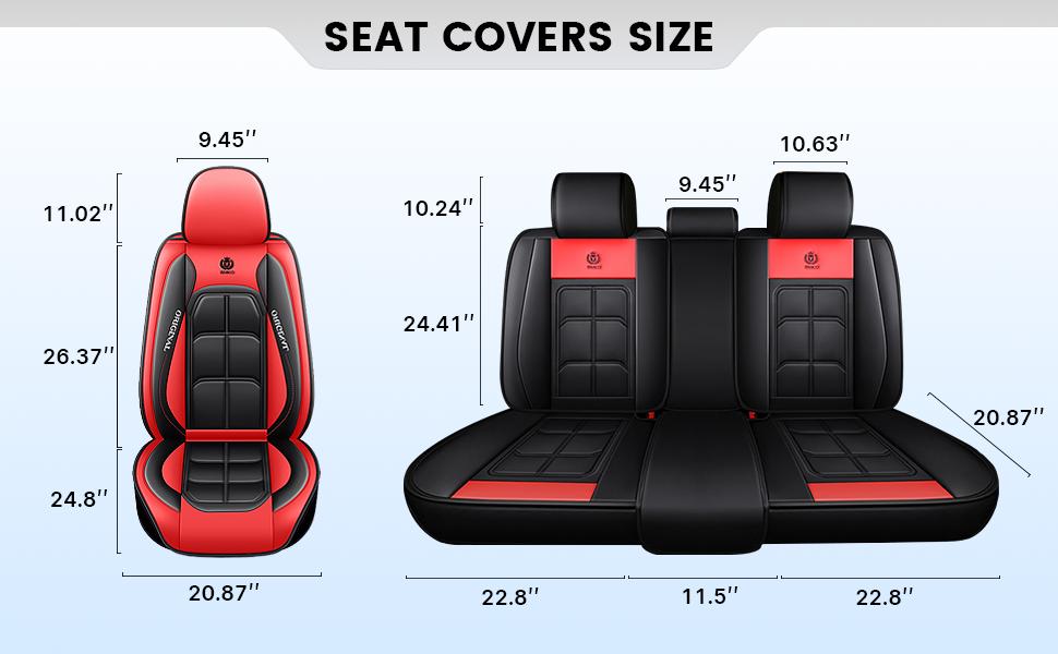 XIANGTA Luxury Leather 5-seater Car Seat  Universal Safety Airbag Interface Waterproof, Anti slip, Easy to Clean  Car Gift Full Set Black Seat Covers for Ford Trucks, Black Blue Stitched Ram Seat Cushions car decor car stuff for women Car Seat Protectors