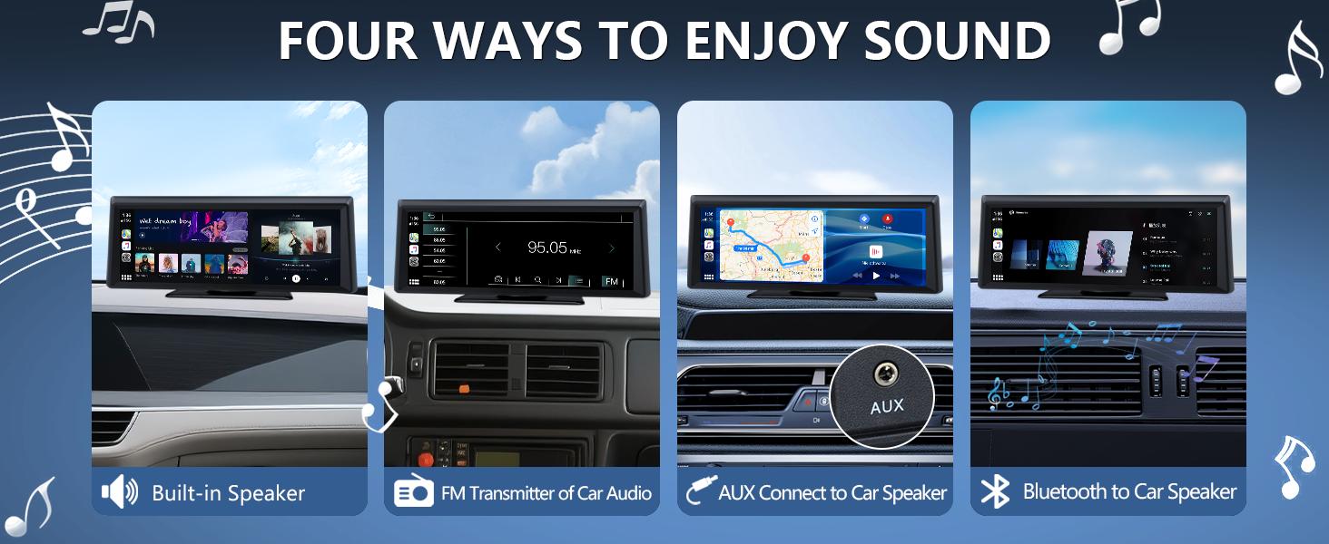 【Hieha】fathersdaygift-Wireless CarPlay Screen with 2K Dash Cam, 8.14" Portable Touchscreen Car Stereo with CarPlay & Android Auto, 1080P Backup Camera, Voice Control, Bluetooth, Mirror Link, GPS Navigation 【Hieha】fathersdaygift-Wireless CarPlay Screen with 2K Dash Cam, 8.14" Portable Touchscreen Car Stereo with CarPlay & Android Auto, 1080P Backup Camera, Voice Control, Bluetooth, Mirror Link, GPS Navigation