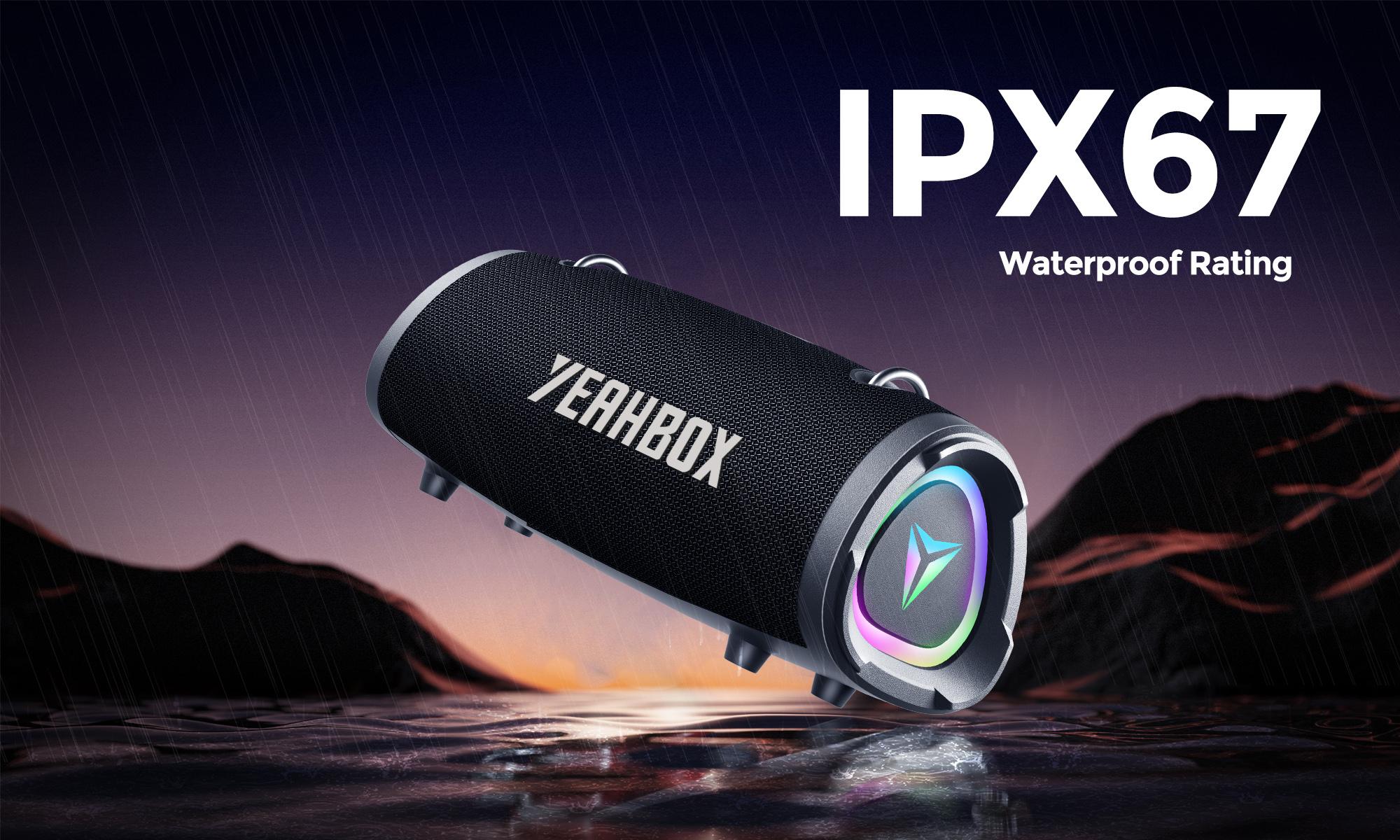 YEAHBOX Sonic Boom Portable Wireless Bluetooth Speaker - 100W (120W Peak) Audio Stereo, IP67 Waterproof, RGB Lights, 9000mAh Power Bank Charging, Dual DSP, Shoulder Strap for Camping, Party fathersdaygift YEAHBOX Sonic Boom Portable Wireless Bluetooth Speaker - 100W (120W Peak) Audio Stereo, IP67 Waterproof, RGB Lights, 9000mAh Power Bank Charging, Dual DSP, Shoulder Strap for Camping, Party fathersdaygift