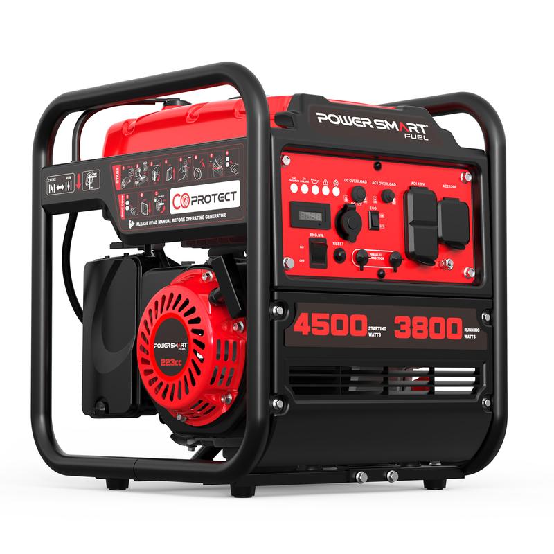 Generador inversor portátil de 4300-4500 vatios, ideal para condiciones climáticas adversas, funciona con gasolina, bajo nivel de ruido con modo ECO, apto para caravanas, temporada de huracanes, ligero y para uso de emergencia, camping, cumple con las nor