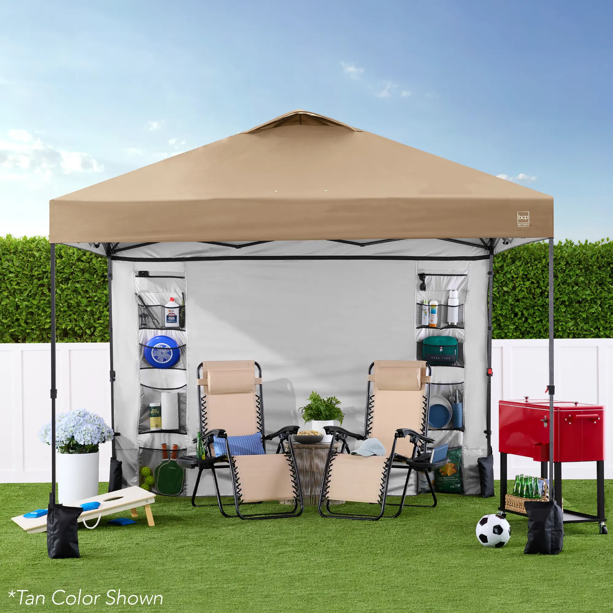 Carpa plegable de 10 x 10 pies con pared lateral