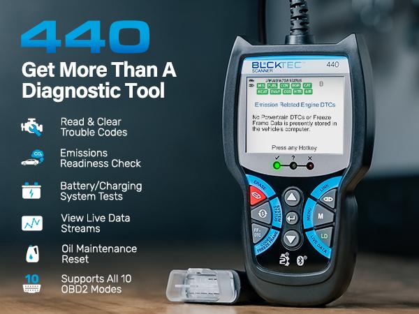 BLCKTEC 440 OBD2 Scanner - Car Code Reader & Scan Tool - Car Scanner - Helps Fix Check Engine Light Issues & More Multifunctional BLCKTEC 440 OBD2 Scanner - Car Code Reader & Scan Tool - Car Scanner - Helps Fix Check Engine Light Issues & More Multifunctional
