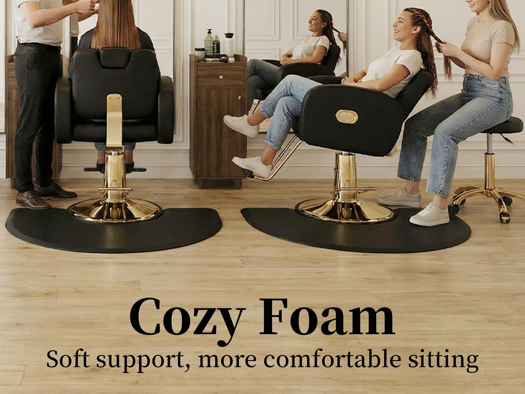 Baasha Ergonomic Gold Salon Chair with Comfortable Thickened Cushions, Heavy Duty Stylist Chair with Steel Frame, Stylish Hair Chair with Leather Upholstery, Weight Capacity 440 lbs Baasha Ergonomic Gold Salon Chair with Comfortable Thickened Cushions, Heavy Duty Stylist Chair with Steel Frame, Stylish Hair Chair with Leather Upholstery, Weight Capacity 440 lbs