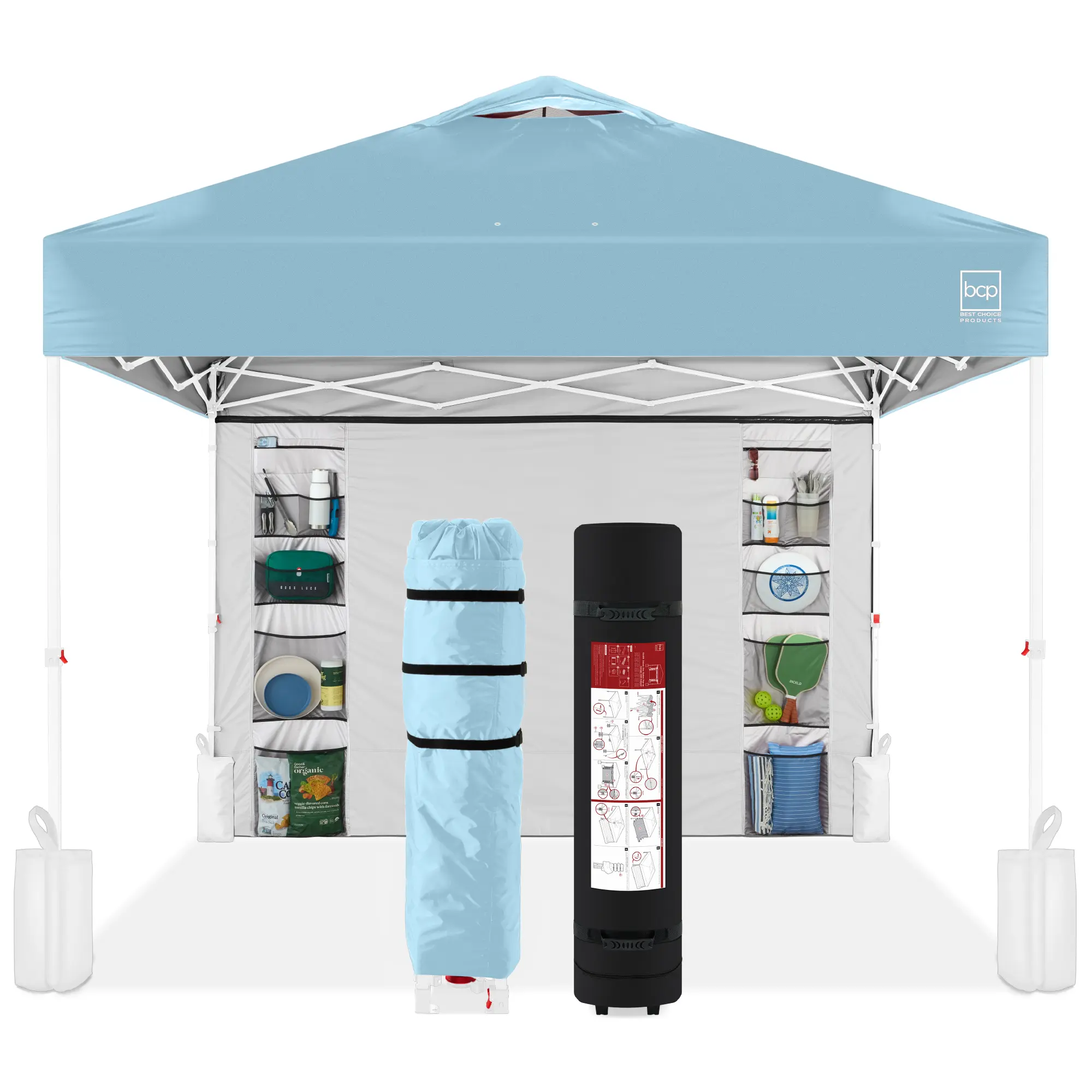 Carpa plegable de 10 x 10 pies con pared lateral