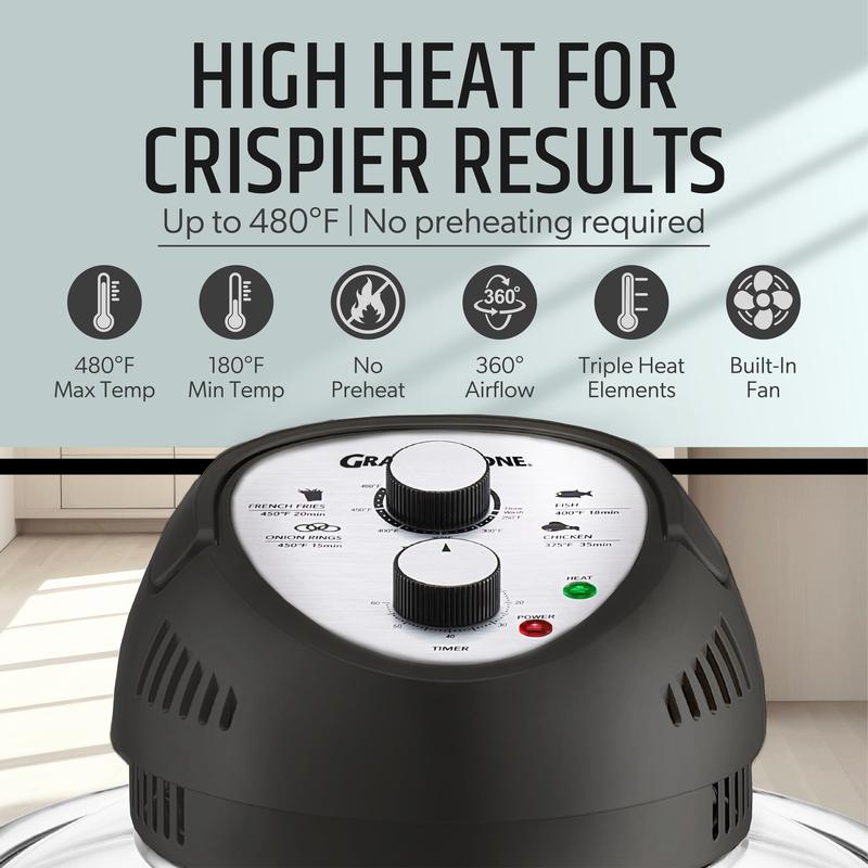 Freidora de aire extragrande de 16 cuartos: cocina crujiente sin aceite para comidas más saludables.