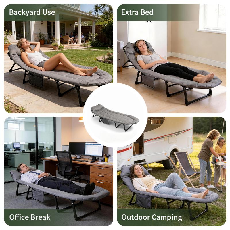 Camping Cot 6 Angle Adjustable Folding Bed with Mattress Lightweight Portable for Camp Office Outdoor 500 lbs Capacity 78.74x23.62x11.81inch Quick Setup Tool-Free Camping Cot 6 Angle Adjustable Folding Bed with Mattress Lightweight Portable for Camp Office Outdoor 500 lbs Capacity 78.74x23.62x11.81inch Quick Setup Tool-Free
