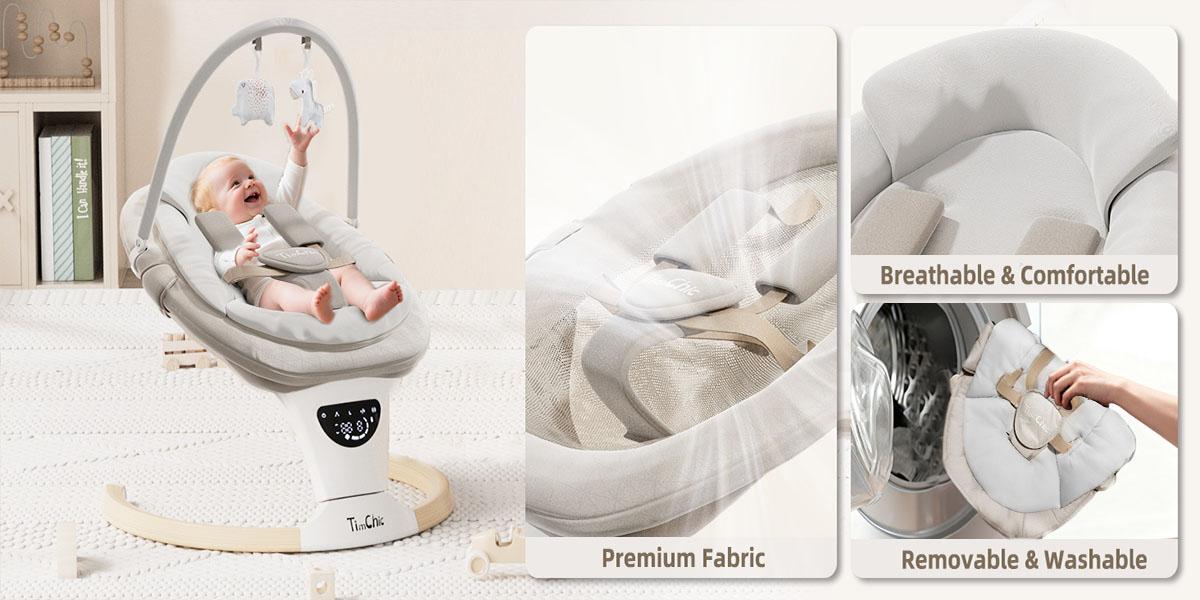 Baby Swing for Infants to Toddler| Portable Infant Swing , Rocker for Newborn with 5 Speeds, 5-Point Harness for Baby Boy Girl Swing with Music