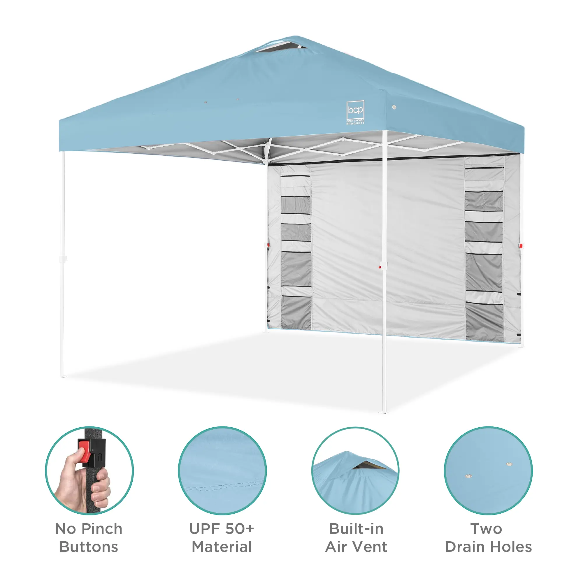 Carpa plegable de 10 x 10 pies con pared lateral