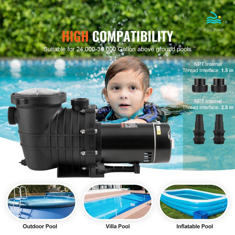 【Summervibes】Bomba para piscinas elevadas, variedad de modelos y especificaciones, cabezal con cesta de filtro para piscinas elevadas, jacuzzis y spas.