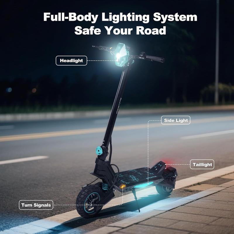 Patinete eléctrico G2/G2Pro para adultos, motor sin escobillas de 800/1000 W*2, neumáticos todoterreno de 10", autonomía de 45/56 km/h, patinete eléctrico plegable para desplazamientos urbanos con pantalla LED, sistema de doble frenado y baterías H.