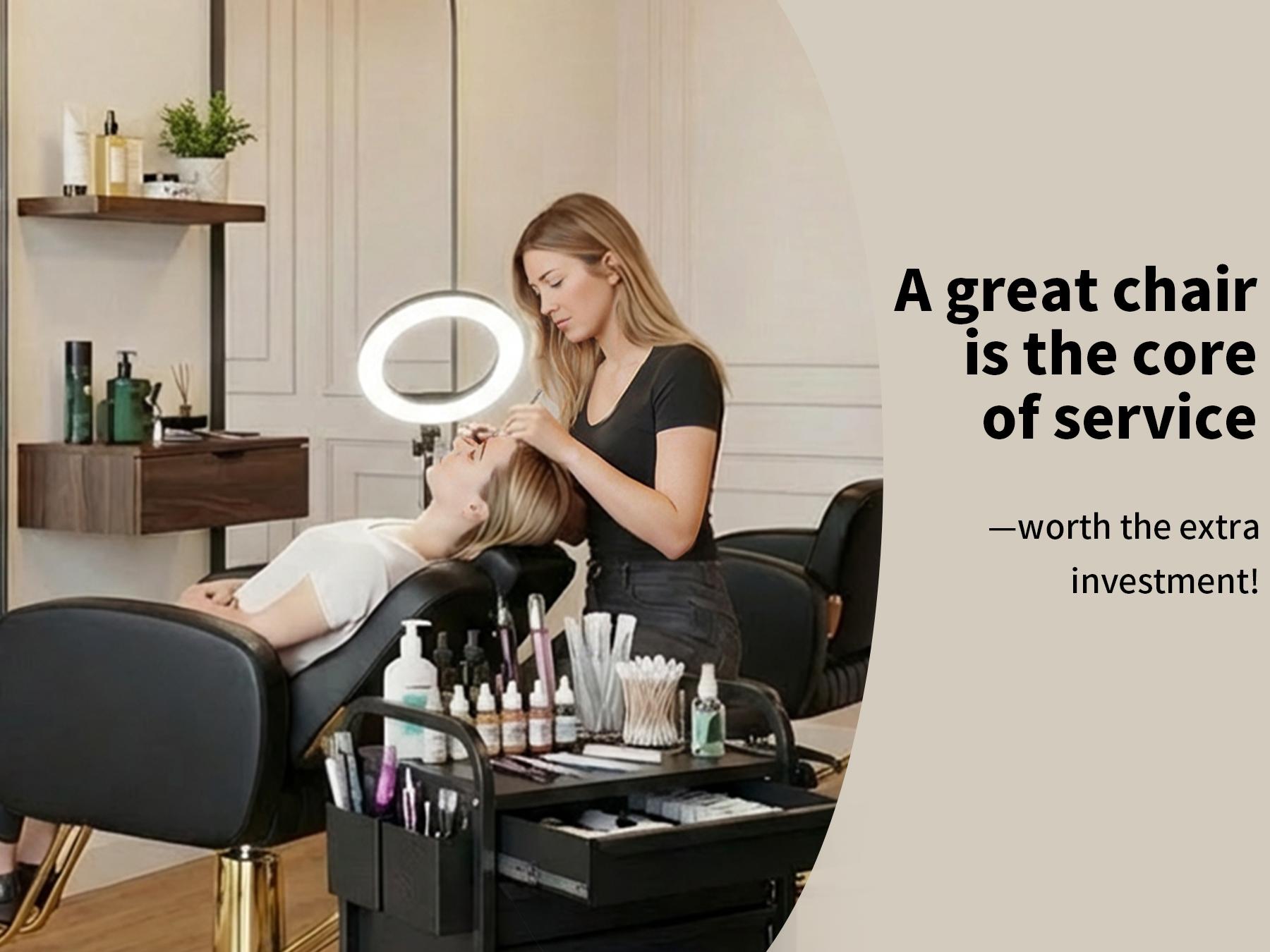 Baasha Ergonomic Gold Salon Chair with Comfortable Thickened Cushions, Heavy Duty Stylist Chair with Steel Frame, Stylish Hair Chair with Leather Upholstery, Weight Capacity 440 lbs Baasha Ergonomic Gold Salon Chair with Comfortable Thickened Cushions, Heavy Duty Stylist Chair with Steel Frame, Stylish Hair Chair with Leather Upholstery, Weight Capacity 440 lbs