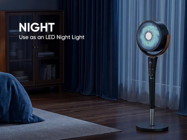 Bedroom Pedestal Fan, Quiet 20dB DC Air Circulator, 15 Speeds 5 Modes, 120° Oscillation, 12H Timer, 1050CFM Airflow, 37-45" Adjustable Height, LED Light, Standing Fan with Remote Bedroom Pedestal Fan, Quiet 20dB DC Air Circulator, 15 Speeds 5 Modes, 120° Oscillation, 12H Timer, 1050CFM Airflow, 37-45" Adjustable Height, LED Light, Standing Fan with Remote