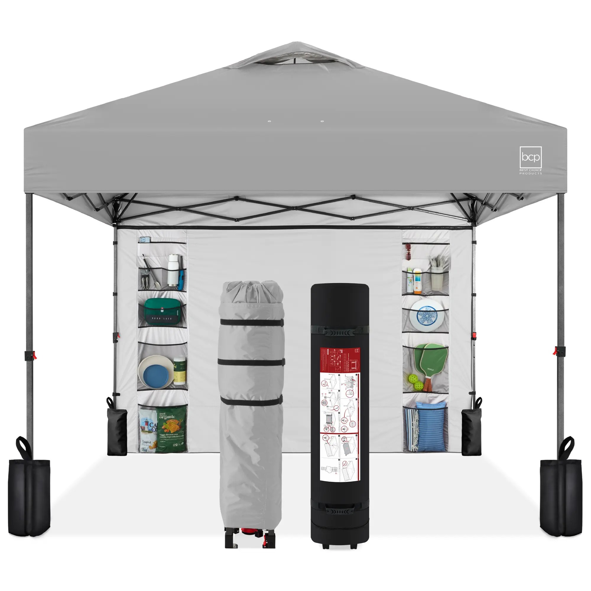 Carpa plegable de 10 x 10 pies con pared lateral