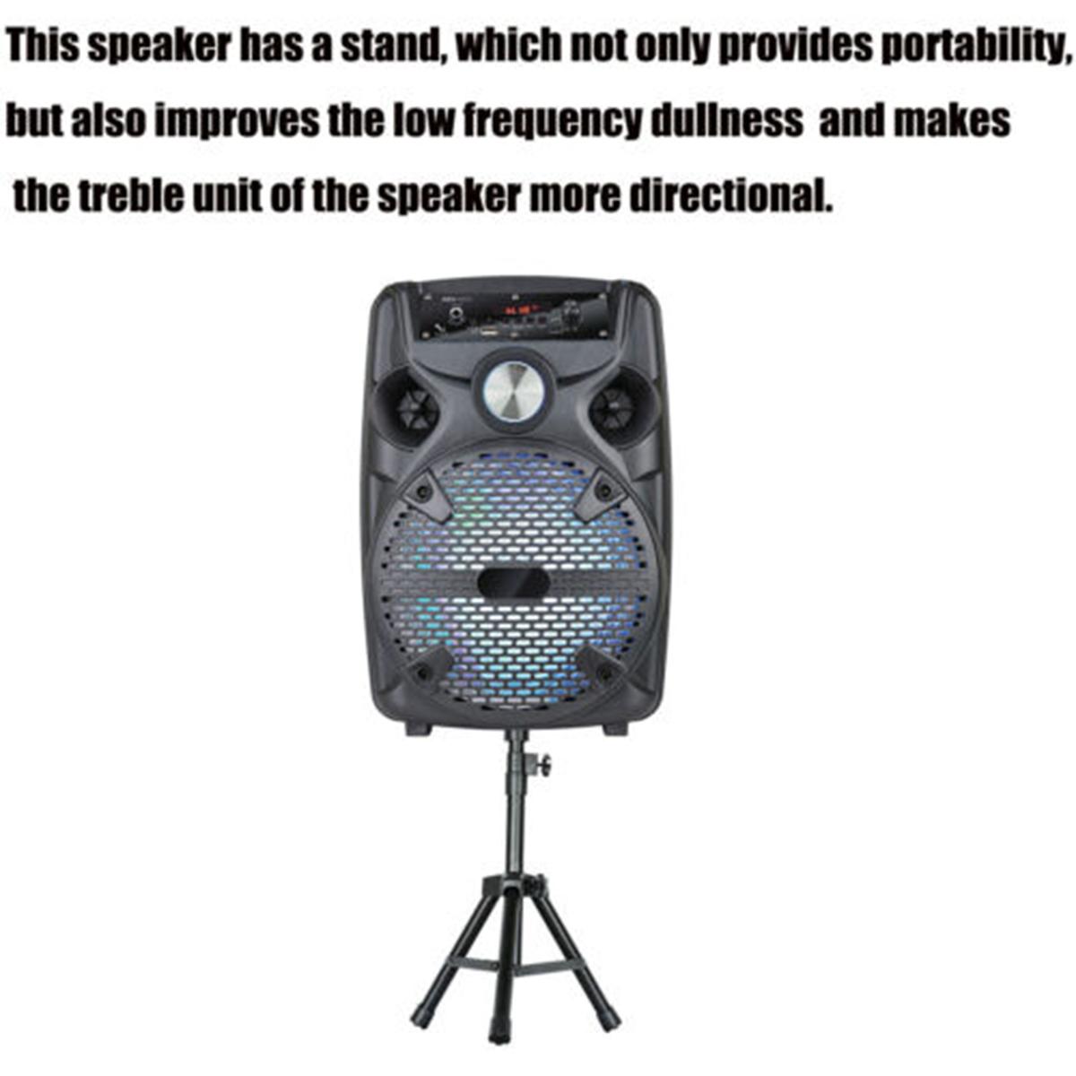 Wireless Rechargeable LED 8" Subwoofer Wireless Portable Bluetooth PA Speaker With Stand Microphone FM Radio. Karaoke System Sound Box Audio Wireless Rechargeable LED 8" Subwoofer Wireless Portable Bluetooth PA Speaker With Stand Microphone FM Radio. Karaoke System Sound Box Audio