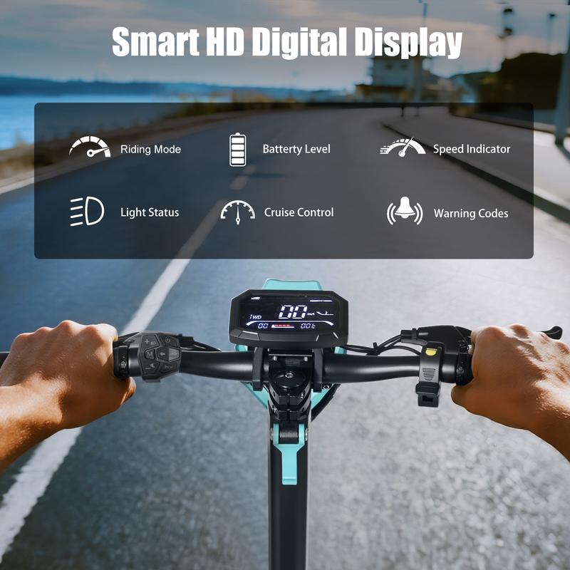 Patinete eléctrico G2/G2Pro para adultos, motor sin escobillas de 800/1000 W*2, neumáticos todoterreno de 10", autonomía de 45/56 km/h, patinete eléctrico plegable para desplazamientos urbanos con pantalla LED, sistema de doble frenado y baterías H.