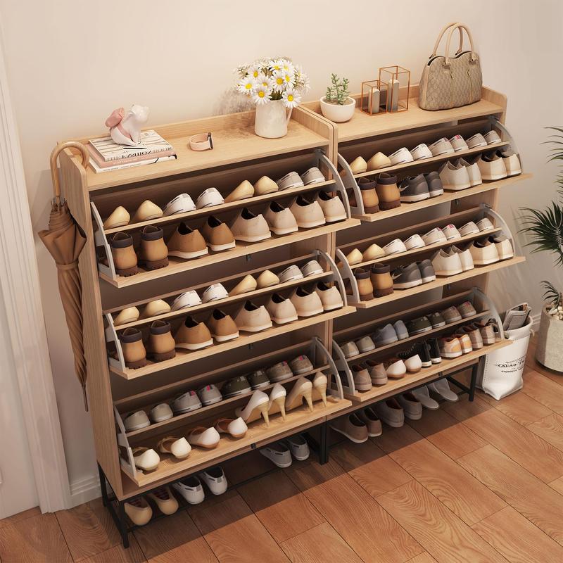 Zapatero, Zapatero independiente con cubo basculante, organizador de zapatos con 2, 3 o 4 cajones abatibles, Zapatero estrecho moderno para recibidor, pasillo o dormitorio.