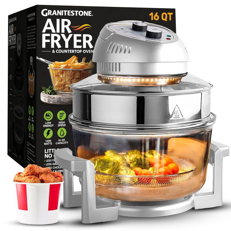 Freidora de aire extragrande de 16 cuartos: cocina crujiente sin aceite para comidas más saludables.