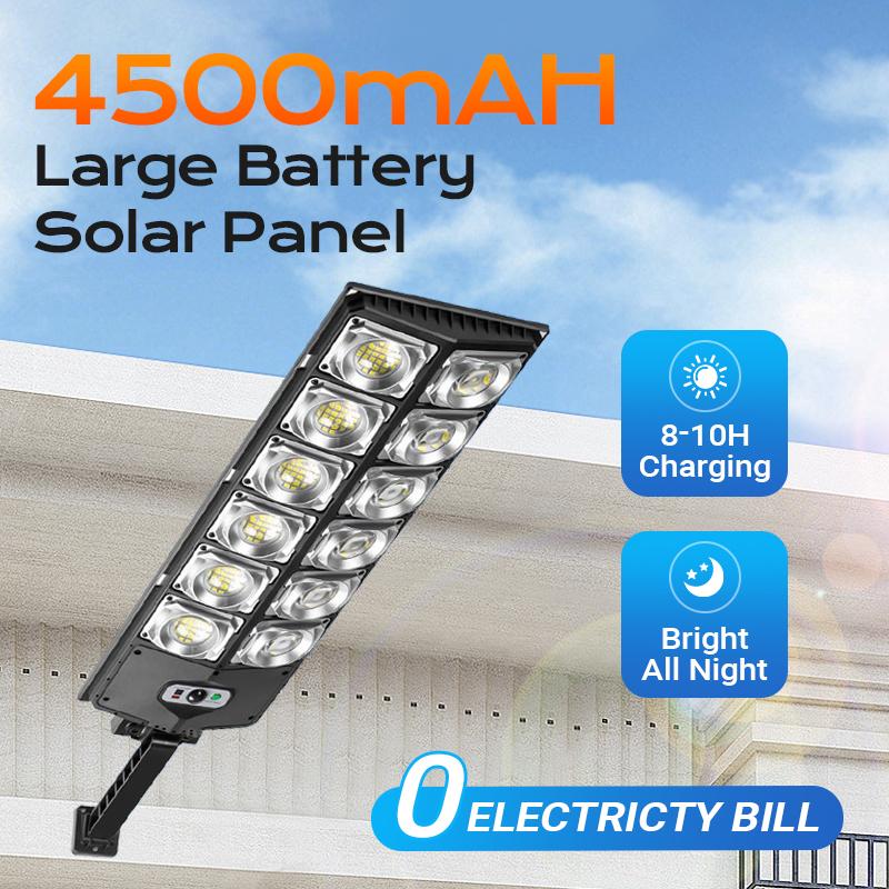 Solar Street Light Outdoor Solar Parking Lot Light, 360 LEDs Wide Angle Lamp with Motion Sensor IP67 Waterproof Commercial Lighting Solar Street Light Outdoor Solar Parking Lot Light, 360 LEDs Wide Angle Lamp with Motion Sensor IP67 Waterproof Commercial Lighting
