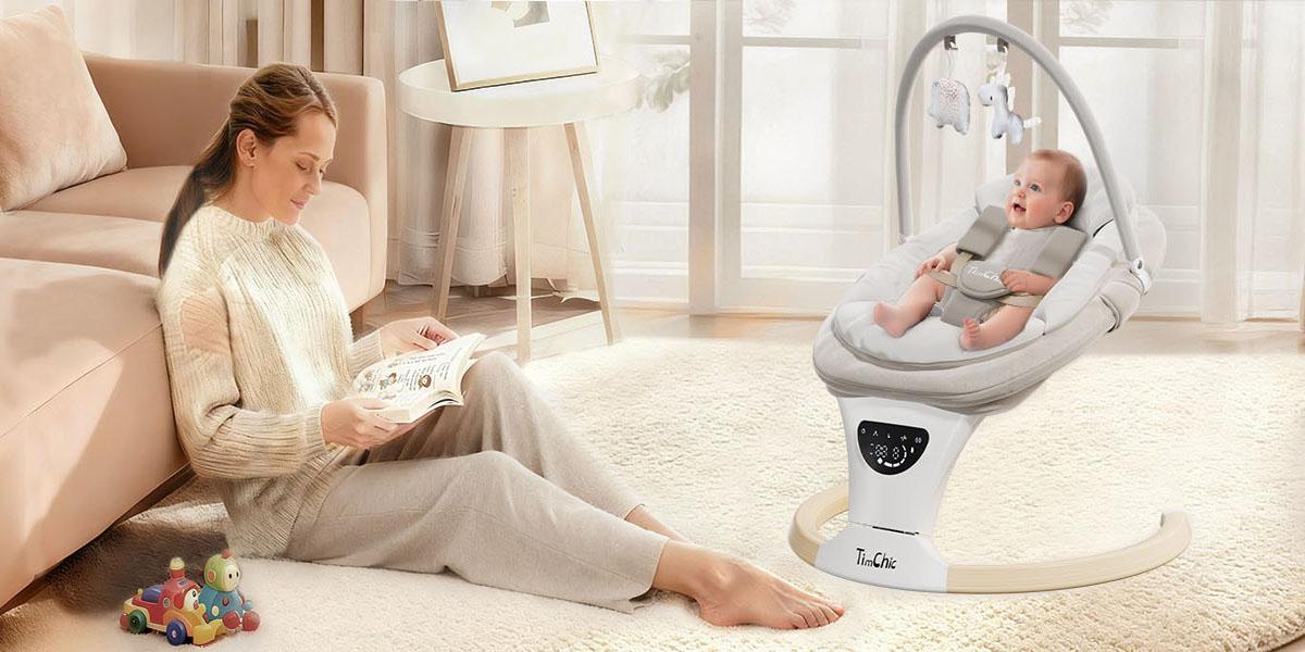 Baby Swing for Infants to Toddler| Portable Infant Swing , Rocker for Newborn with 5 Speeds, 5-Point Harness for Baby Boy Girl Swing with Music