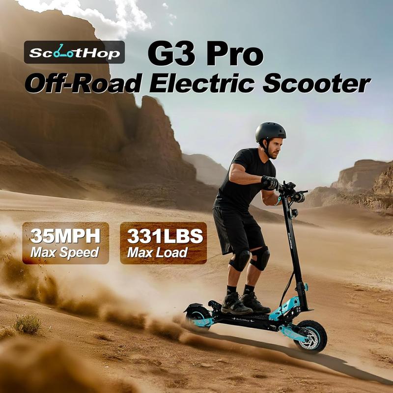 Patinete eléctrico G2/G2Pro para adultos, motor sin escobillas de 800/1000 W*2, neumáticos todoterreno de 10", autonomía de 45/56 km/h, patinete eléctrico plegable para desplazamientos urbanos con pantalla LED, sistema de doble frenado y baterías H.