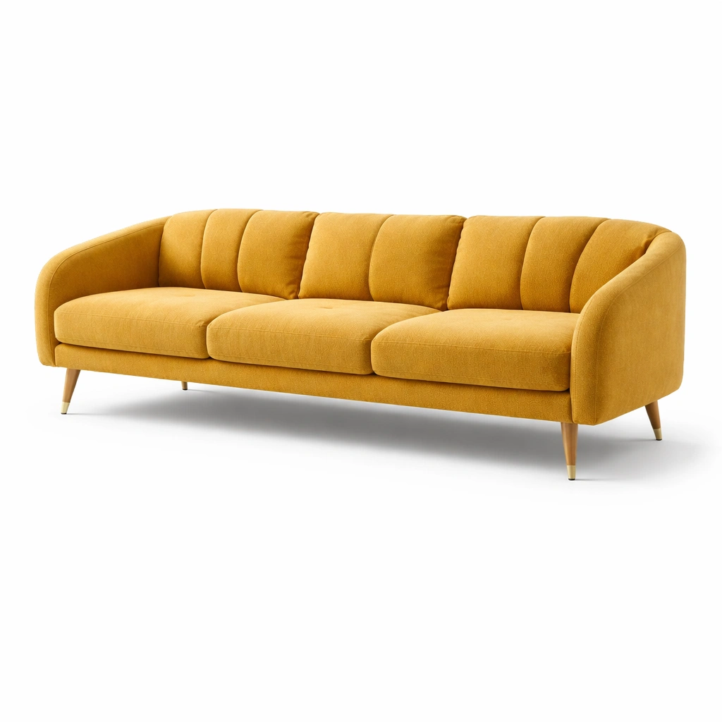 Canap 3 places courb jaune dor-nestavoa