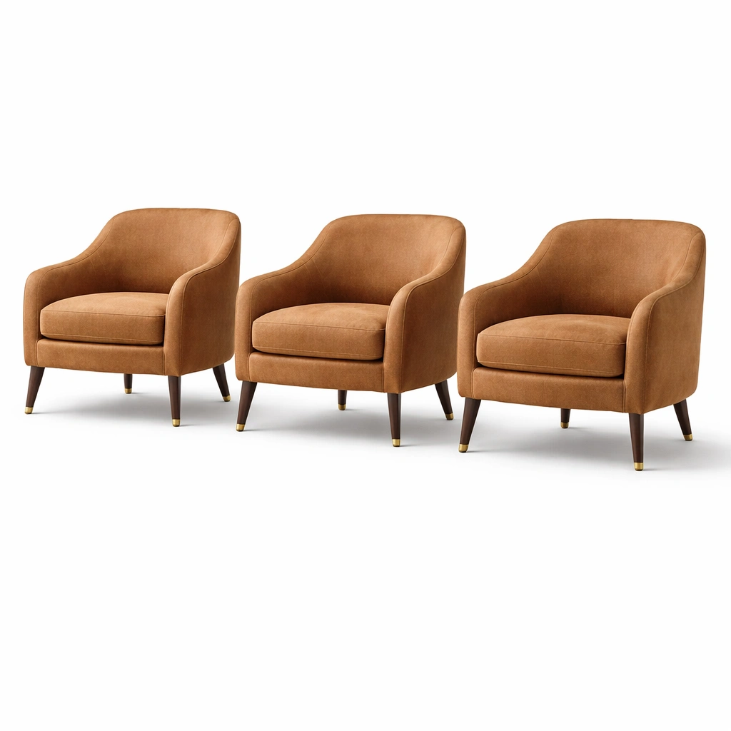 Lot de 3 fauteuils lounge camel-nestavoa