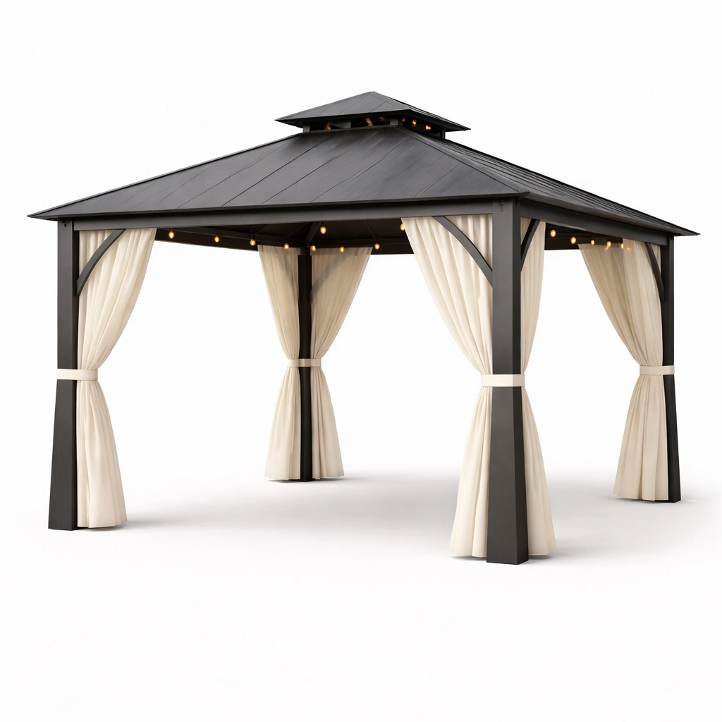 Pavillon extrieur noir avec clairage intgr-nestavoa