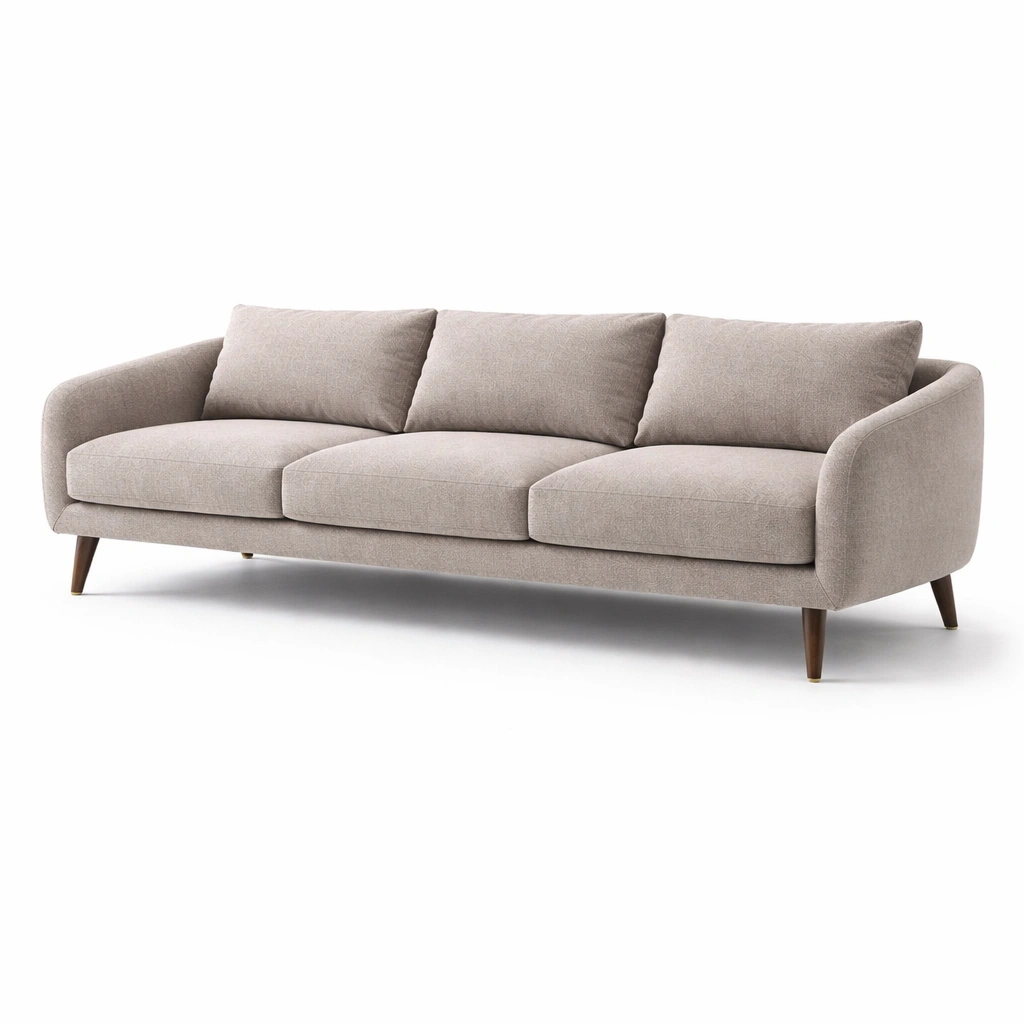 Canap 3 places beige sable style minimaliste-cozyniq